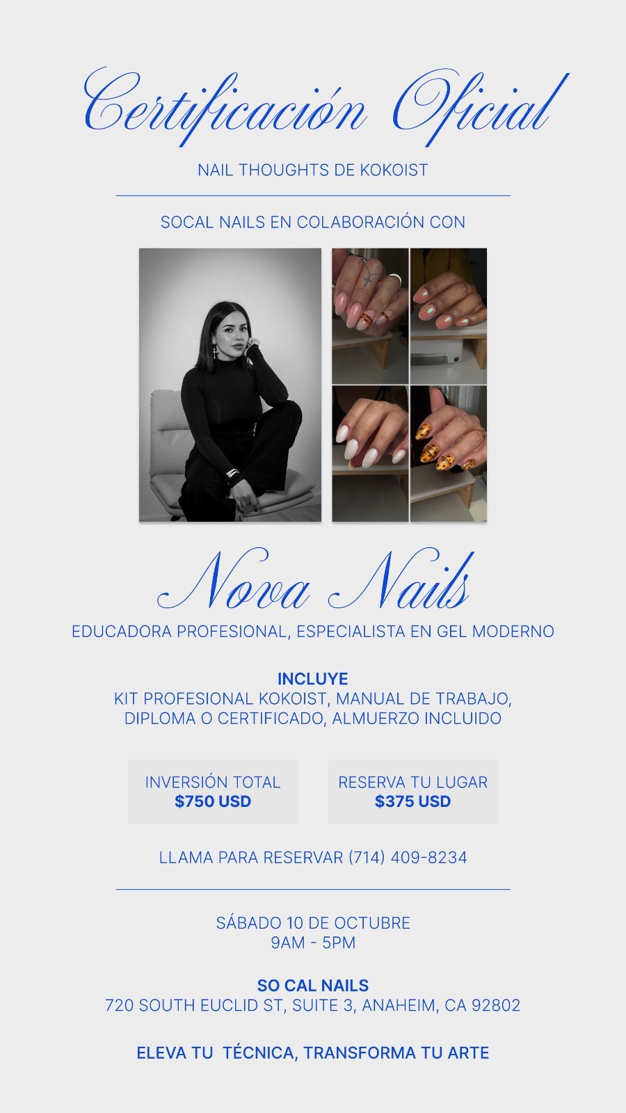 Certificacion Oficial Nail Thoughts De Kokoist Socal Nails En Colaboracion Con Nova Nails