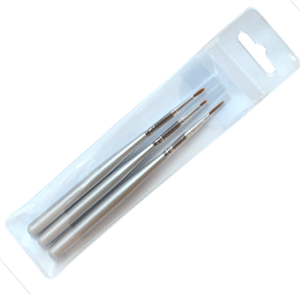 3 pcs Nail Art Brush Set Silver