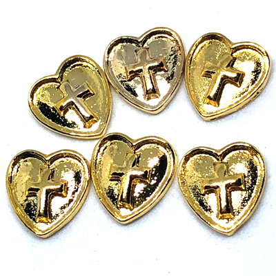 Cross with heart - 6pcs
