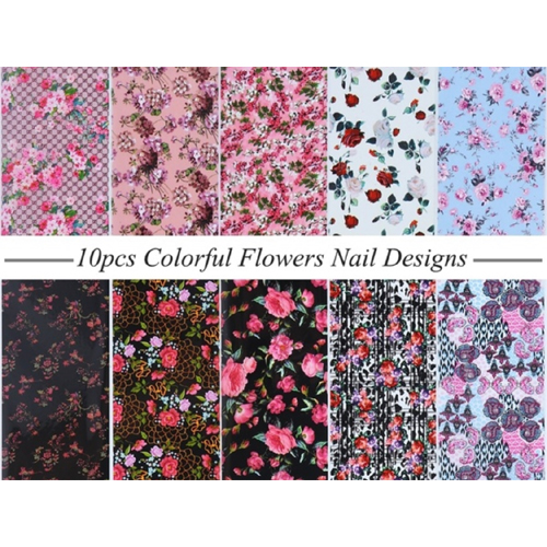 Flower colorful nail foils 10 pcs $10