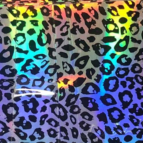 Multicolored rainbow cheetah foil print 