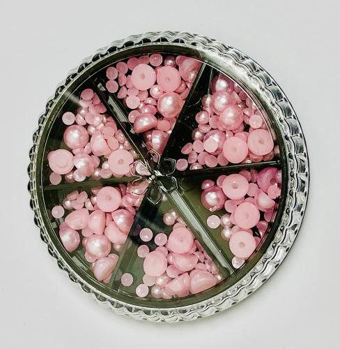 Pastel pink half pearls set