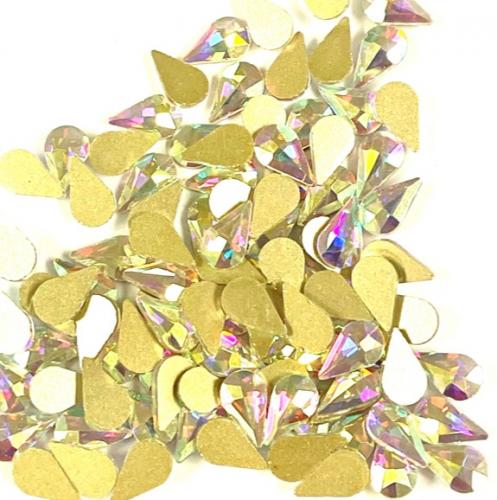  Tear drop AB crystals - 12 pcs