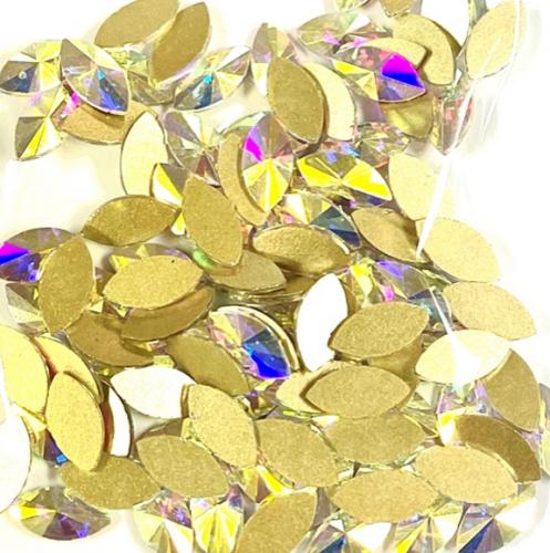 Cat Eye AB crystals - 12 pcs
