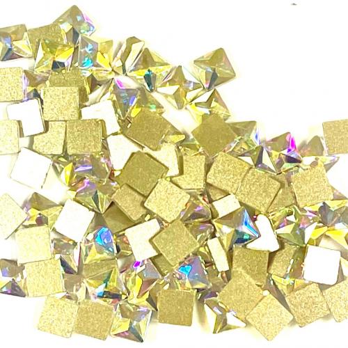 Small square AB crystals - 12 pcs