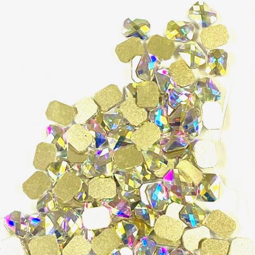 Rectangular Diamond cut AB crystals - 12 pcs