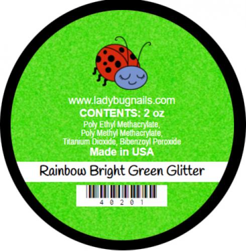 Rainbow Bright Green Glitter