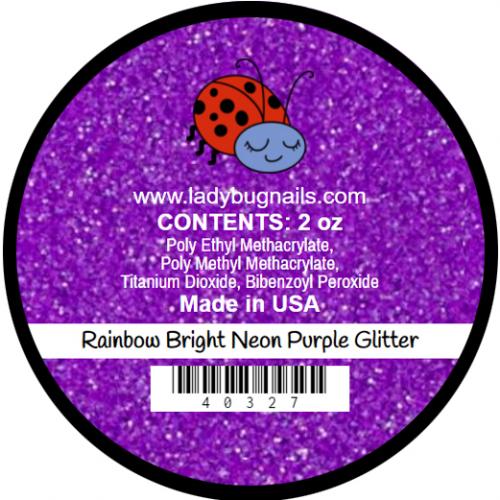 Rainbow Bright Neon Purple Glitter
