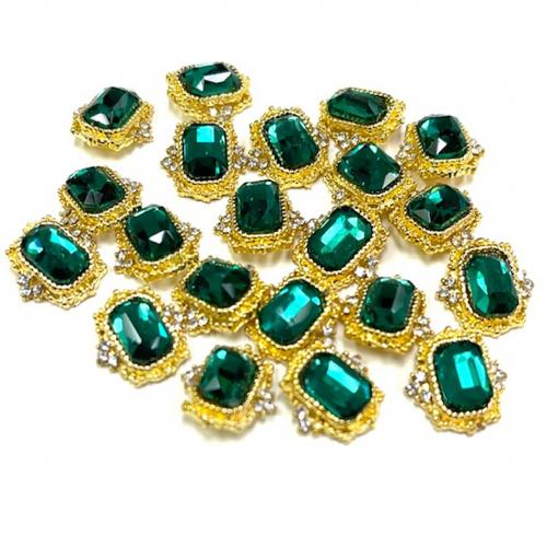 Square Emerald Green Crowns - 12 pcs