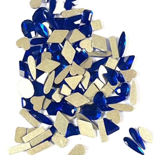 Crystal Mixed Shapes Royal Blue 100 Pcs