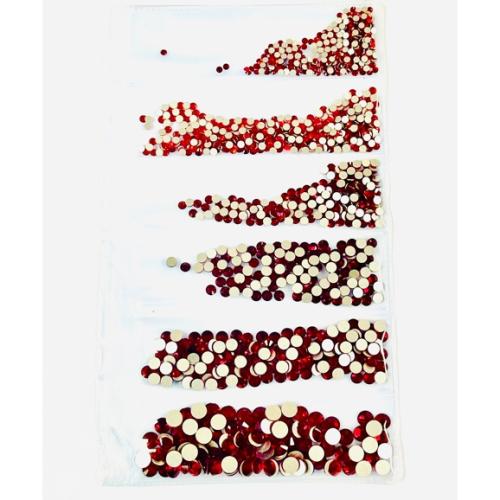Red crystals mixed sizes