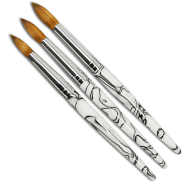 B/W Marble Kolinsky Oval Brush