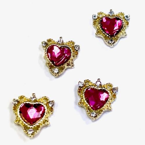 Valentine pink hearts charms