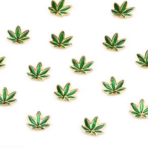 12 pcs 3D plant leaf shape charms