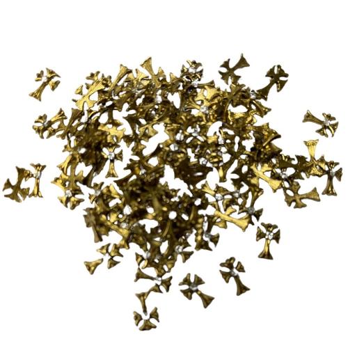 Charms - Gold Crosses - 12 pcs