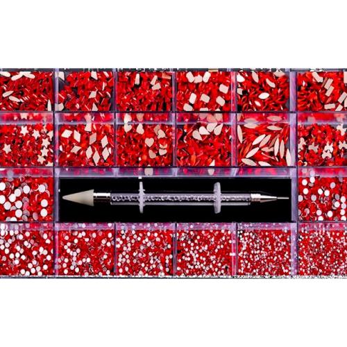 High Quality Nail Flatback RED Rhinestone & Crystals Shapes 