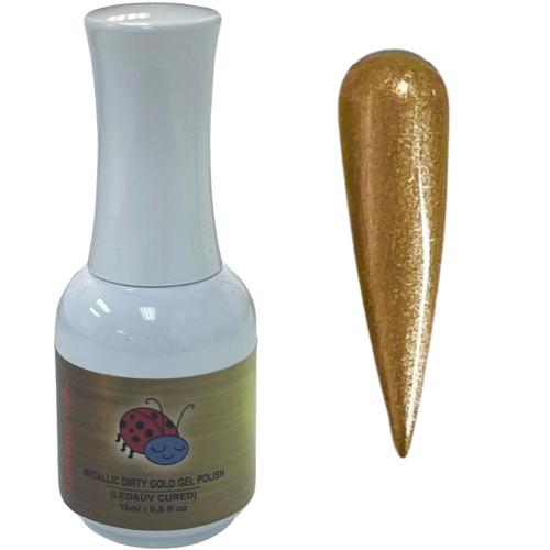 Metallic Dirty Gold Gel Polish