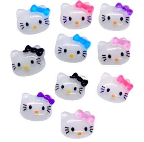 Cartoon Anime Kitty Resin Small Charms - 10pcs