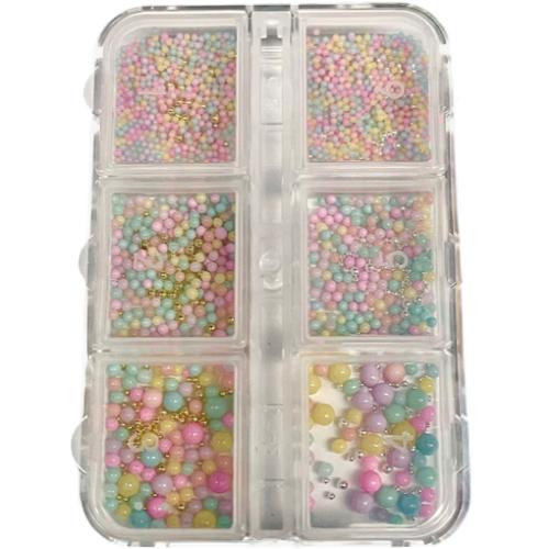 Nail Art Beads in Pastel Colors Set B