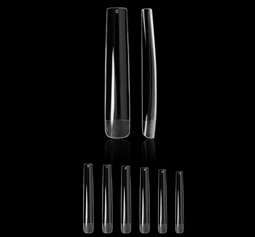 Square Nail Tips 4XL, No C-Curve, Straight Tapered - 504 Pcs