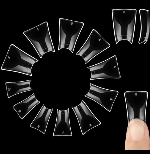 550 pcs Transparent Clear Crystal Duck Feet Style Flare Nail