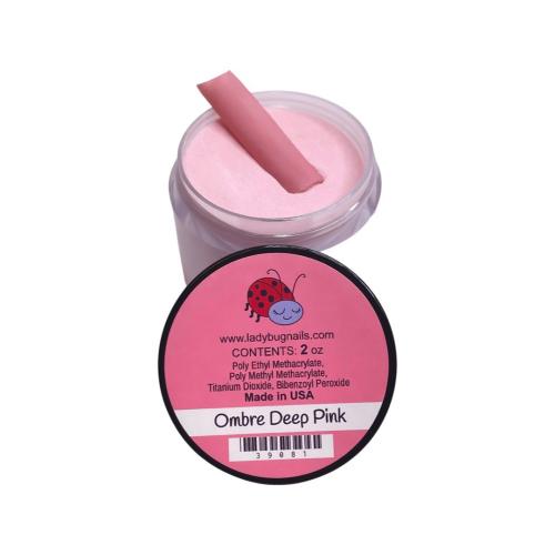 LadyBug Ombre Deep Pink Acrylic Powder 2 Oz