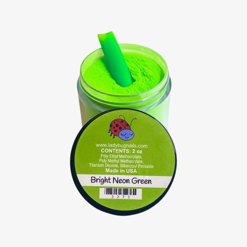 LadyBug Bright Neon Green Acrylic Powder 2 Oz