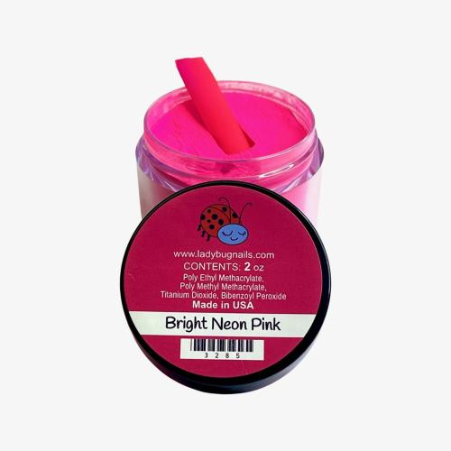 LadyBug Bright Neon Pink Acrylic Powder  2 Oz