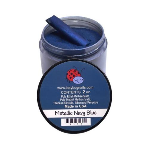 LadyBug Metallic Navy Blue Acrylic Powder 2Oz