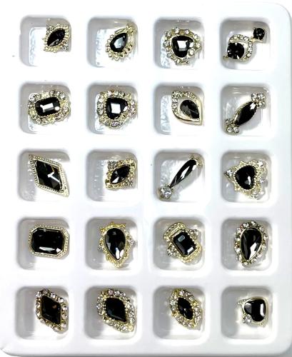 Jewelry Nail Charm - Black 20 pcs