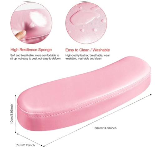 Pink Nail Arm Rest Cushion Washable Pillow