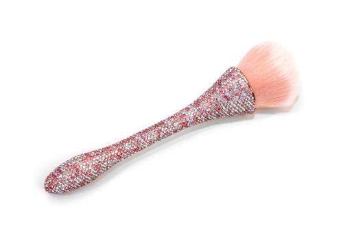 Pink Shiny Rhinestone Nail Art Dust Brushes For Acrylic Nail