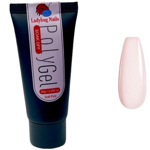 Poly Gel Soft Pink Soak OFF -  By Ladybug Nails  1.05 fl 