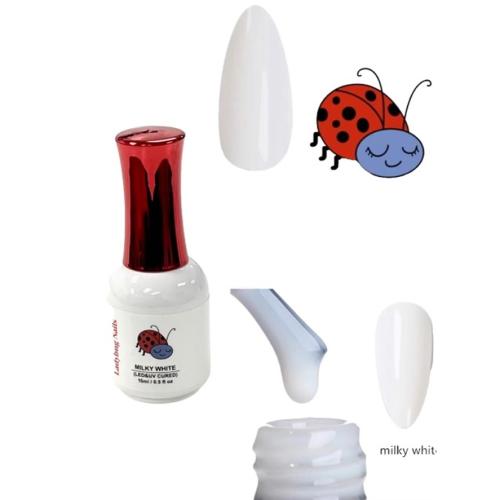 MILKY WHITE GEL POLISH 15ml BY Ladybug Nail Products Translu