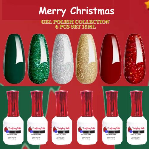 MERRY CHRISTMAS GEL POLISH COLLECTION 6PCS-SET 15ML