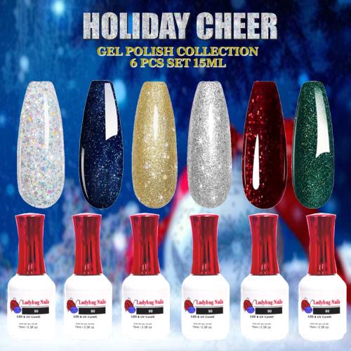 HOLIDAY CHEER gel POLISH COLLECTION 6PCS-SET 15ML