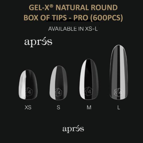 GEL-X® NATURAL ROUND BOX OF TIPS - PRO (600PCS)