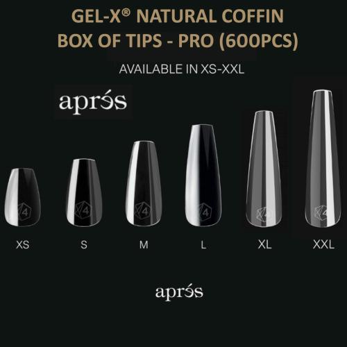 GEL-X® NATURAL COFFIN BOX OF TIPS - PRO (600PCS)