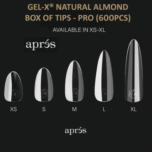 GEL-X® NATURAL ALMOND BOX OF TIPS - PRO (600PCS)