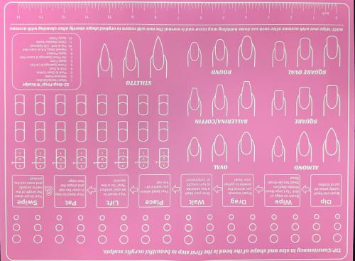 Silicon Acrylic Nails Practise Mat-Pink 