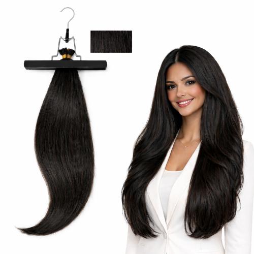 Remy Human Hair Extensions- #1 Natural Black 22in