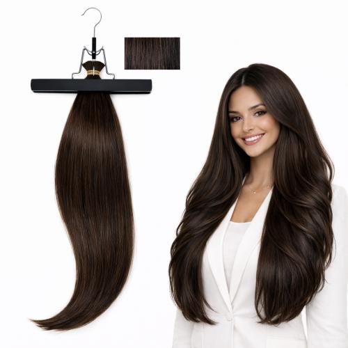 Remy Human Hair Extensions- #2 Brown 22in