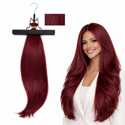 Remy Human Hair Extensions- #99J Cherry Red  22in