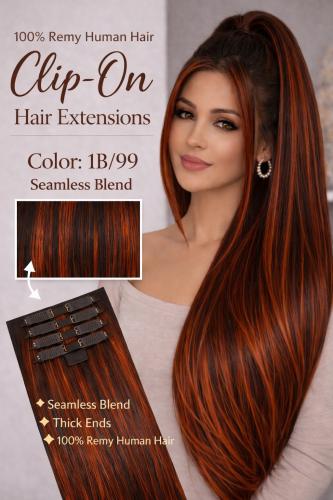 Clip On Hair Extensions - 100% Human Remy Hair 