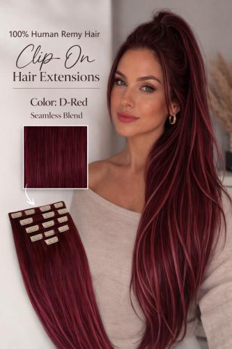 Clip On Hair Extensions - 100% Human Remy Hair 