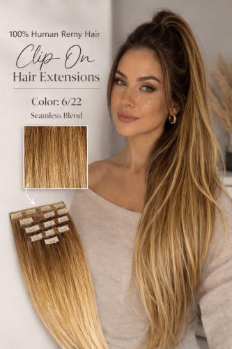 CLIP ON HAIR EXTENSIONS - 100% HUMAN REMY HAIR