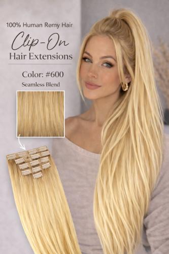 CLIP ON HAIR EXTENSIONS - 100% HUMAN REMY HAIR