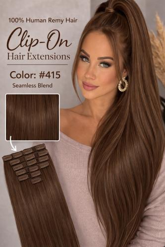 CLIP ON HAIR EXTENSIONS - 100% HUMAN REMY HAIR
