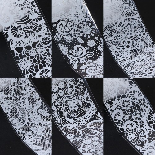 Lace Nail Foil White