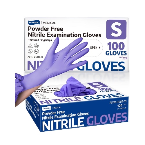 Nitrile Examination Gloves S -Powder Free- Purple 